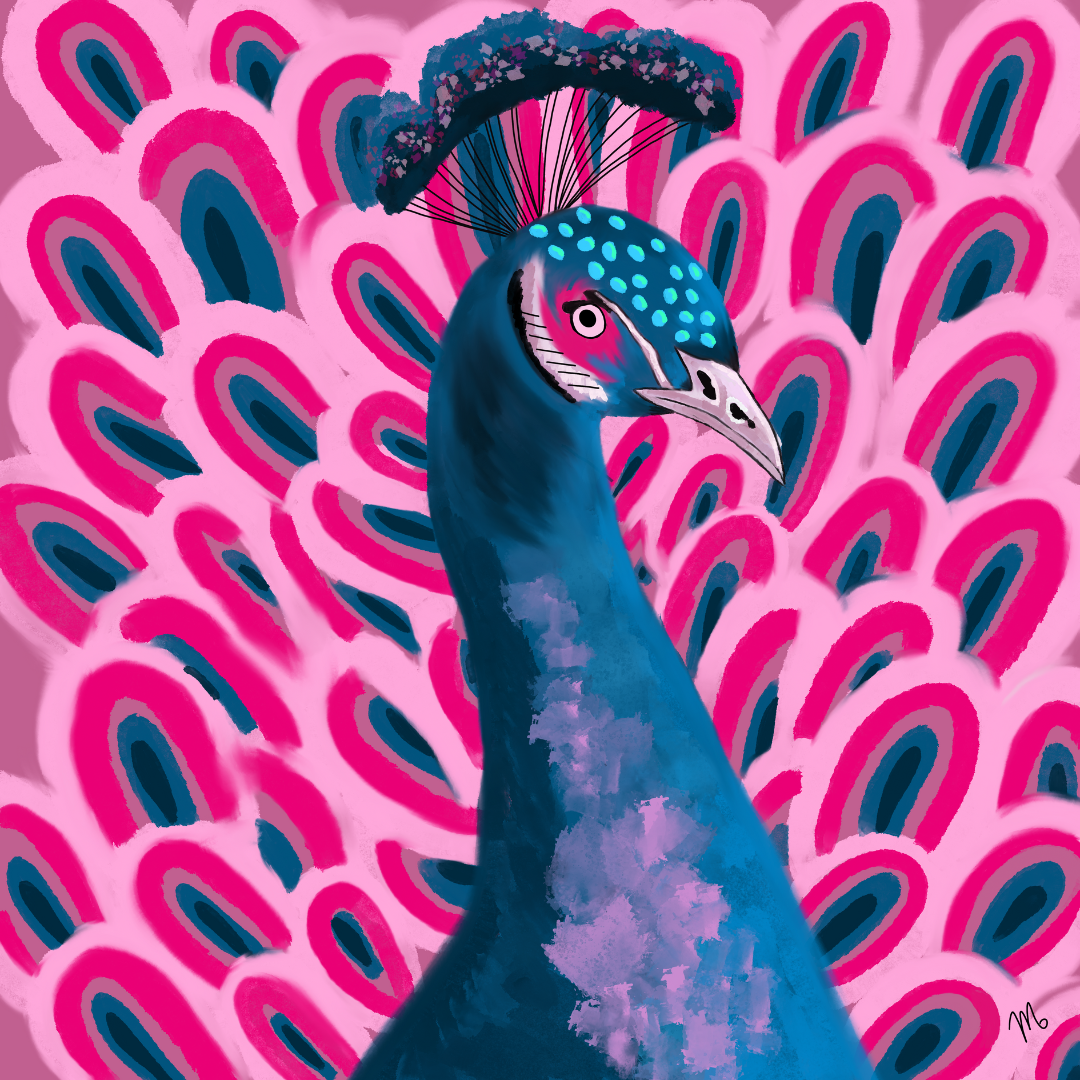 Peacock Scarf 100% Silk
