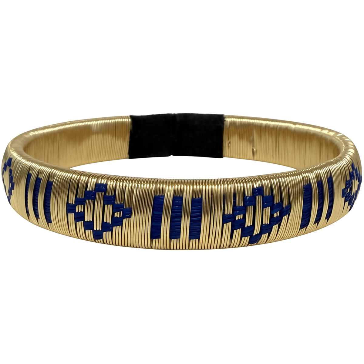 Bahia Handmade Bangle in Gold and Dark Blue