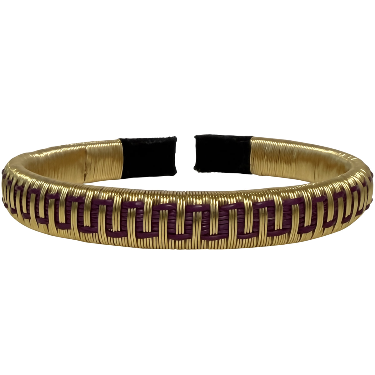 Bahia Handmade Bangle in Gold and Burgundy