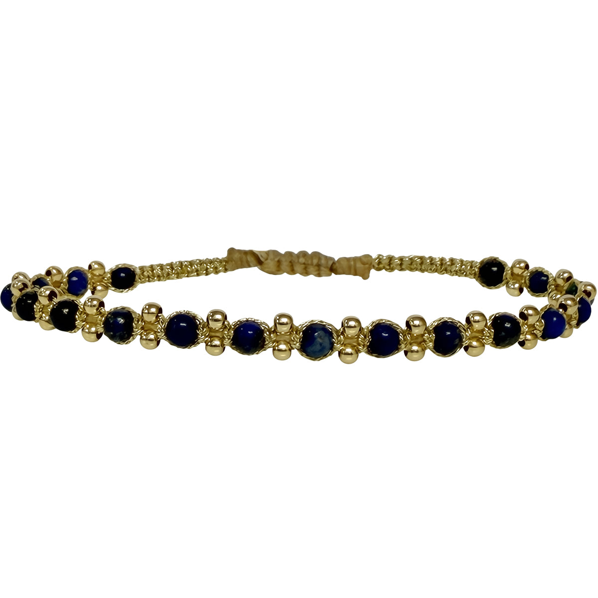 Coralia Handmade Bracelet Featuring Lapis lazuli Stones and Gold Beads