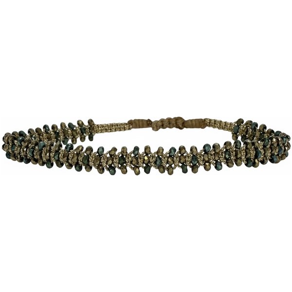 LeJu Glimmer 02 handmade hematite and metallic thread bracelet
