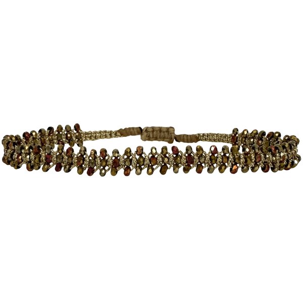 LeJu Glimmer 03 handmade hematite and metallic thread bracelet