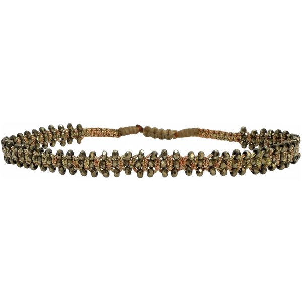 LeJu Glimmer 04 handmade hematite and metallic thread bracelet