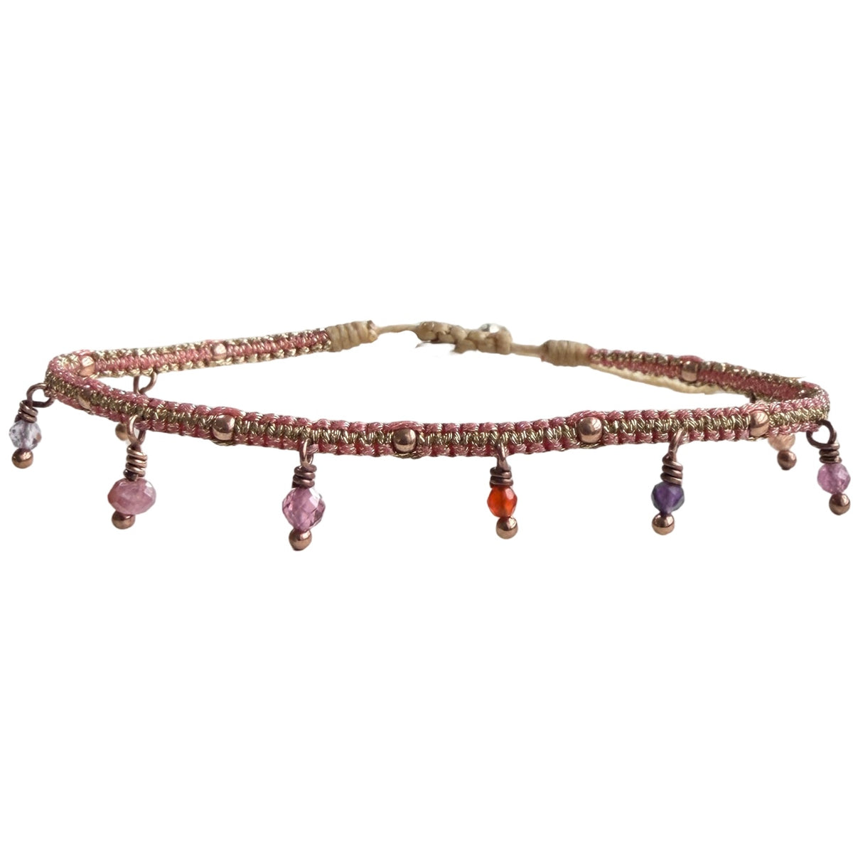 Handmade Charms Bracelet in Pink