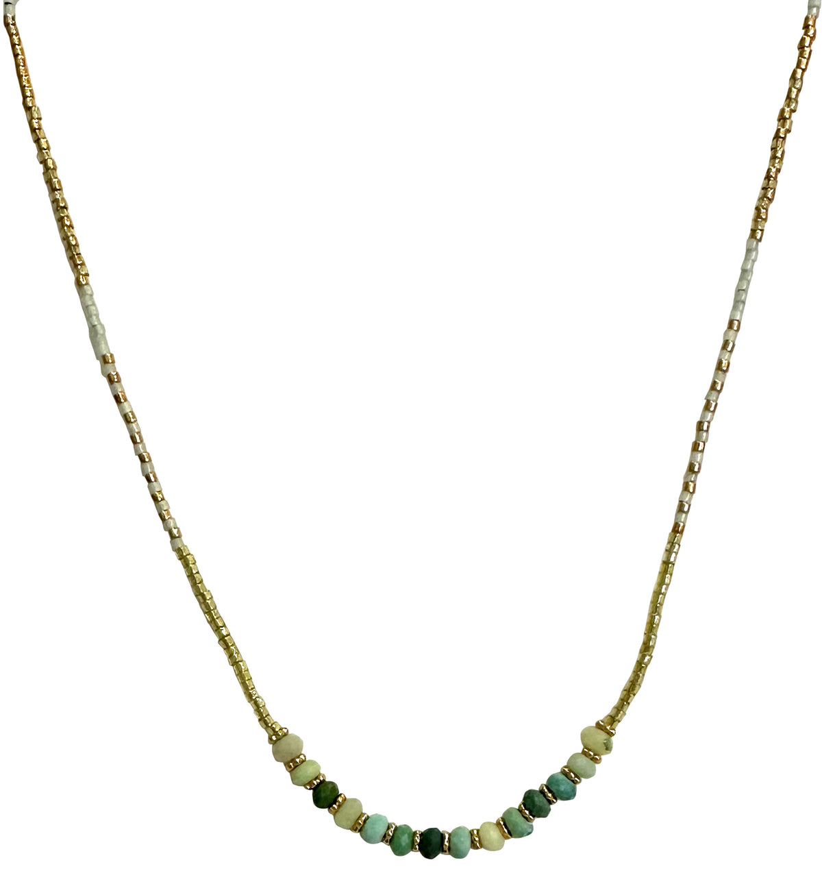 Chrysoprase Necklace with Semi-Precious Stones