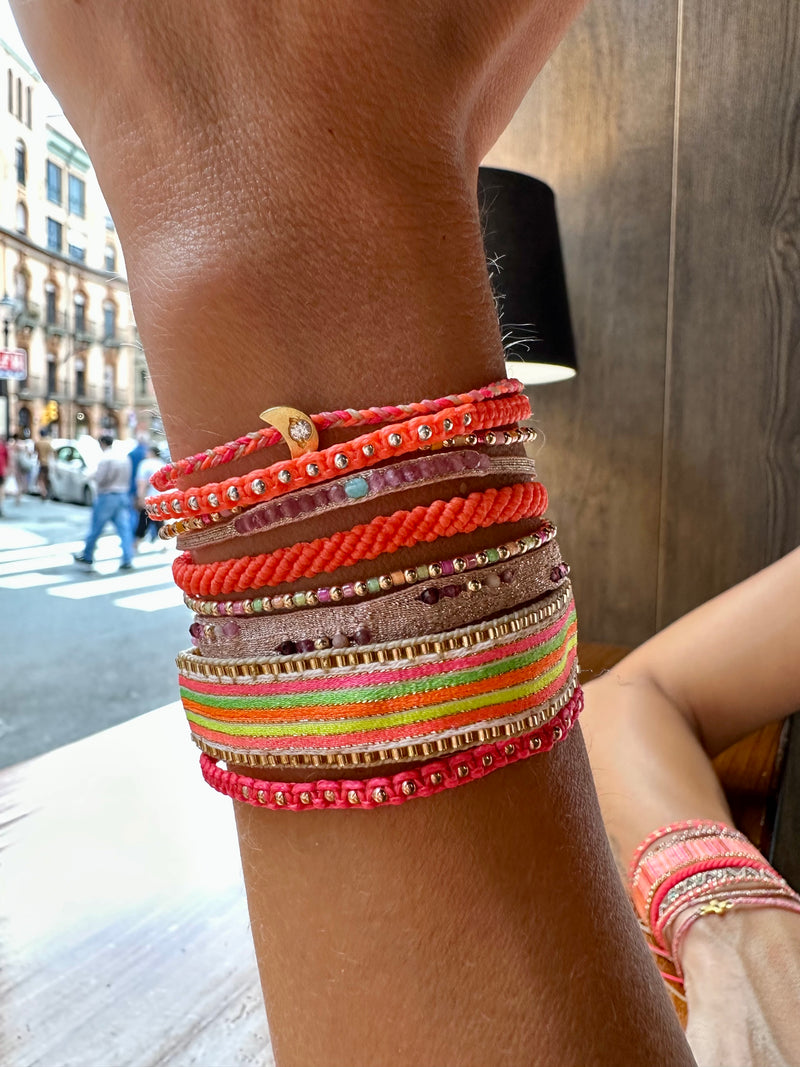 HANDMADE BEADED BRACELET IN NEON TONES