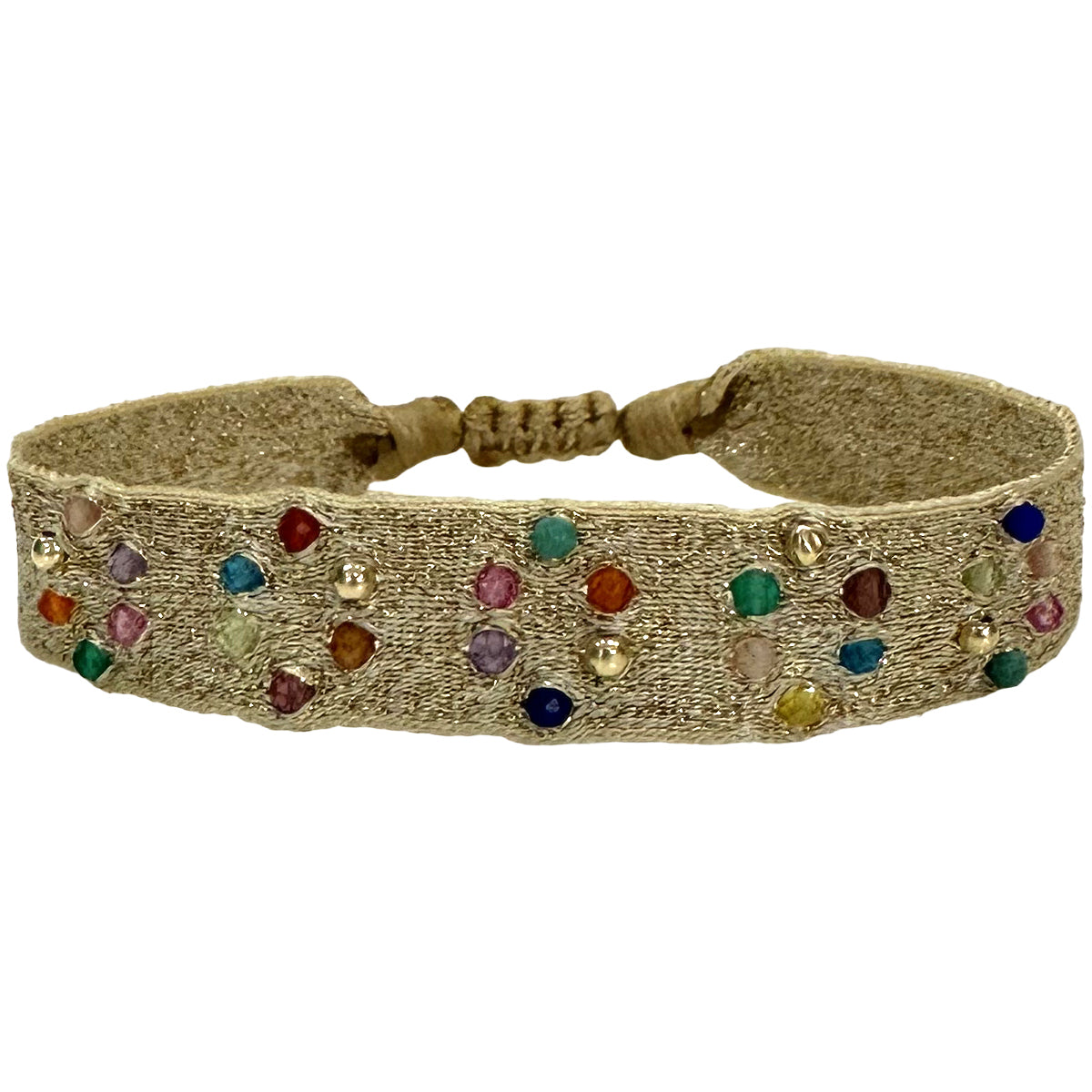 Handmade Gold Bracelet With Intermixed Colorful Stones