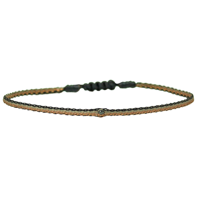 BLACK DIAMOND HANDWOVEN BRACELET IN NEUTRAL TONES