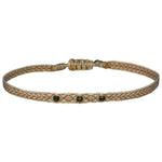 HANDWOVEN BRACELET WITH GOLD OBSIDIAN STONES