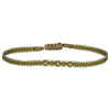 HANDWOVEN BRACELET WITH 3 ROSE GOLD BEADS