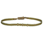 HANDWOVEN BRACELET WITH 3 ROSE GOLD BEADS