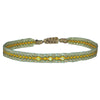 HANDWOVEN BRACELET WITH FEATURING THREE YELLOW OPAL STONES