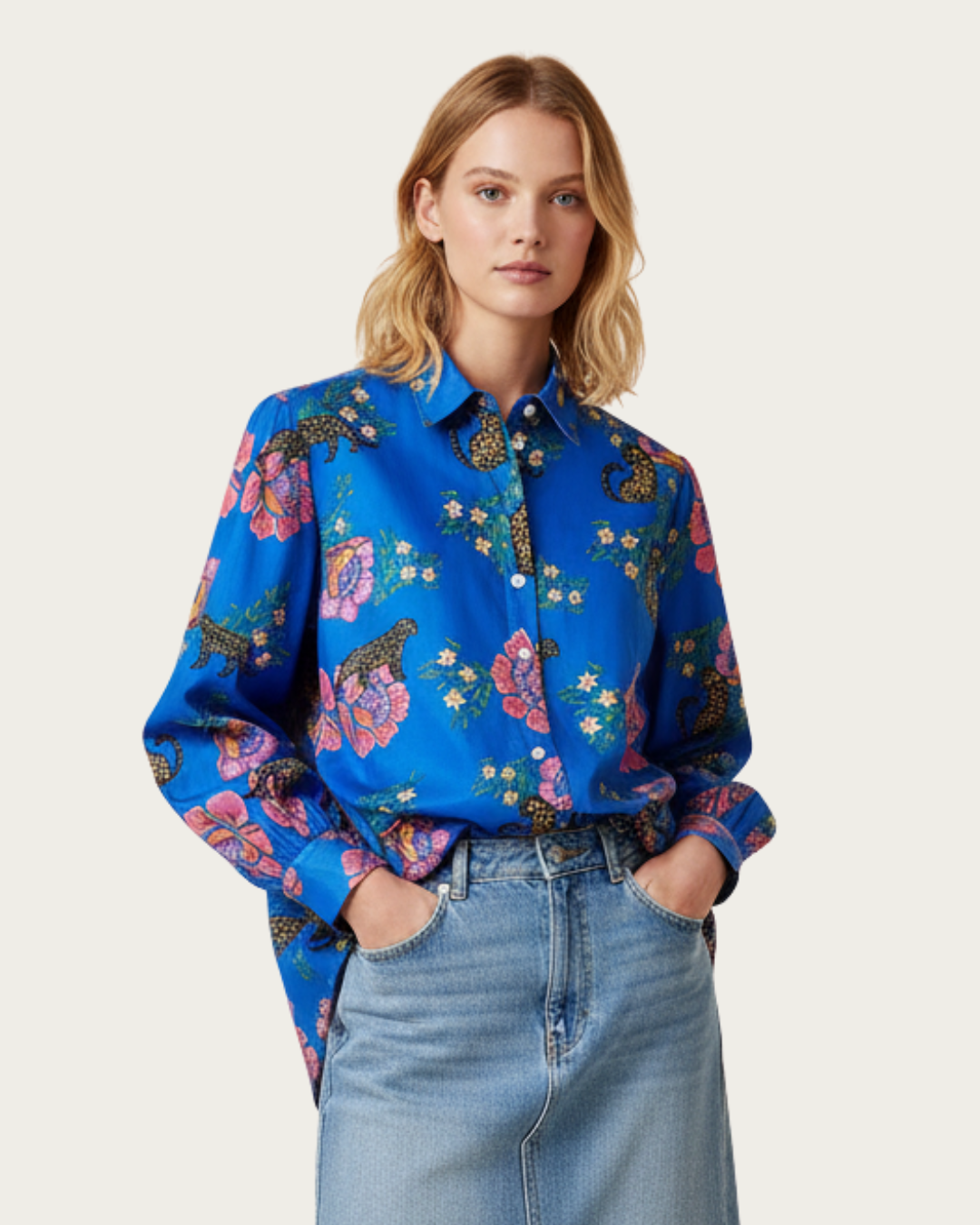 Blue Leopard Shirt