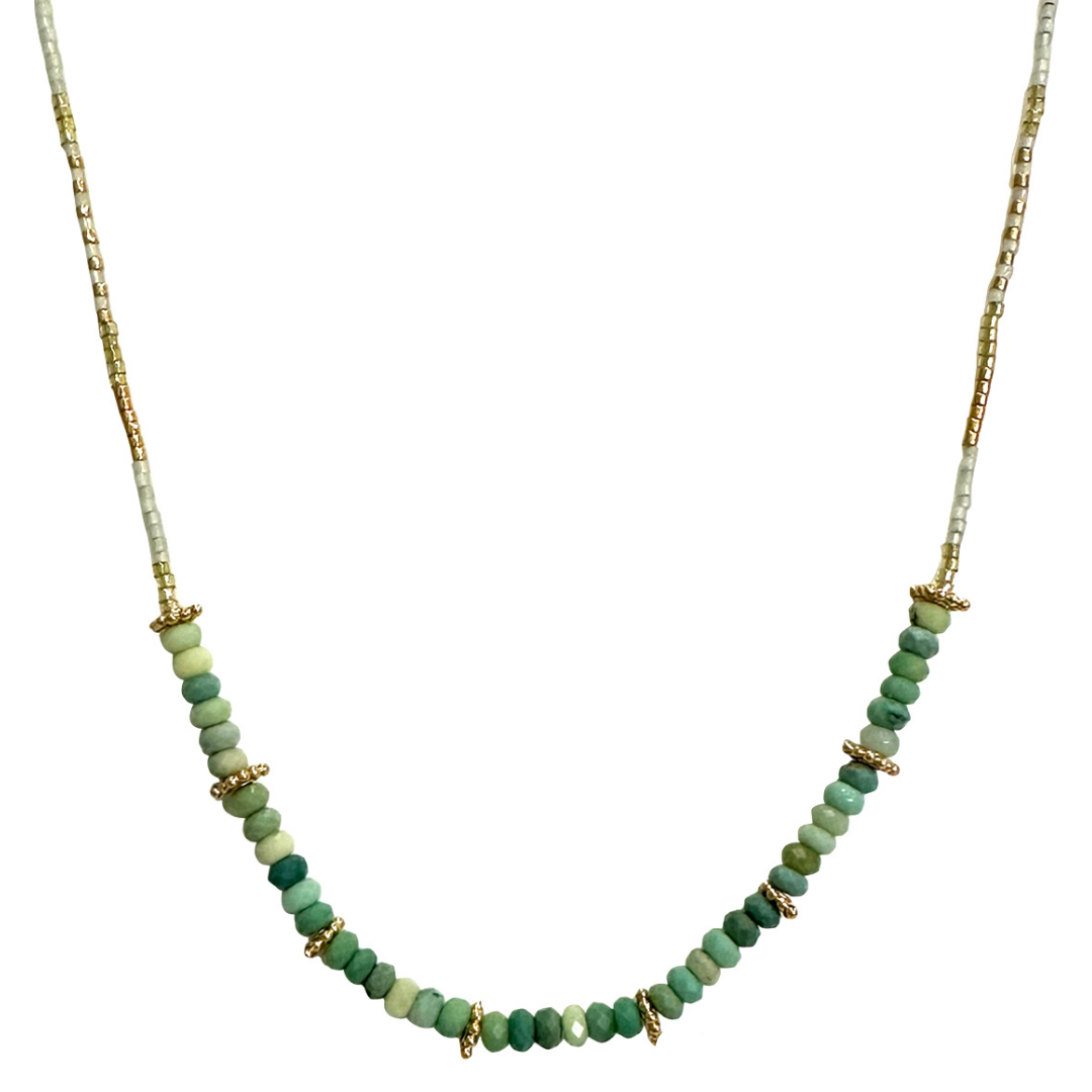 Chrysoprase Necklace with Semi-Precious Stones