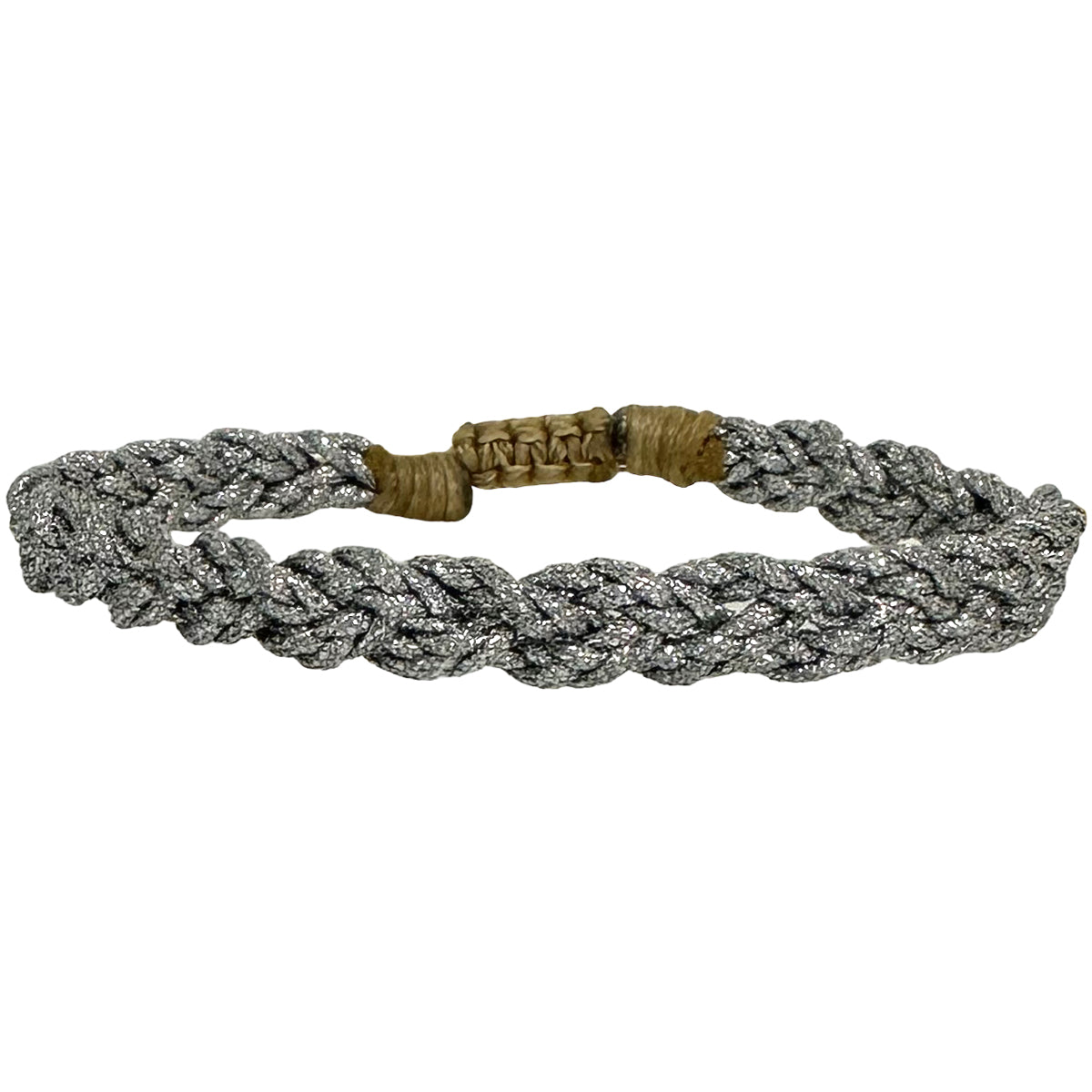 Handmade Verina Bracelet Using Metallic Silver Threads