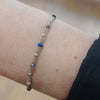 HANDMADE STONE SAND BRACELET FEATURING  GEMSTONES AND GOLD BEADS DETAILS