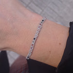 HANDWOVEN COLOR- LUSH BRACELET IN SILVER FEATURING GEMSTONES DETAIL