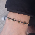 LILAC HANDMADE BRACELET WITH GOLD AND SPINEL STONE