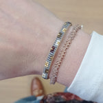 HANDMADE MARA BRACELET FEATURING CHOCOLATE MOONSTONE AND ROSE GOLD DETAILS