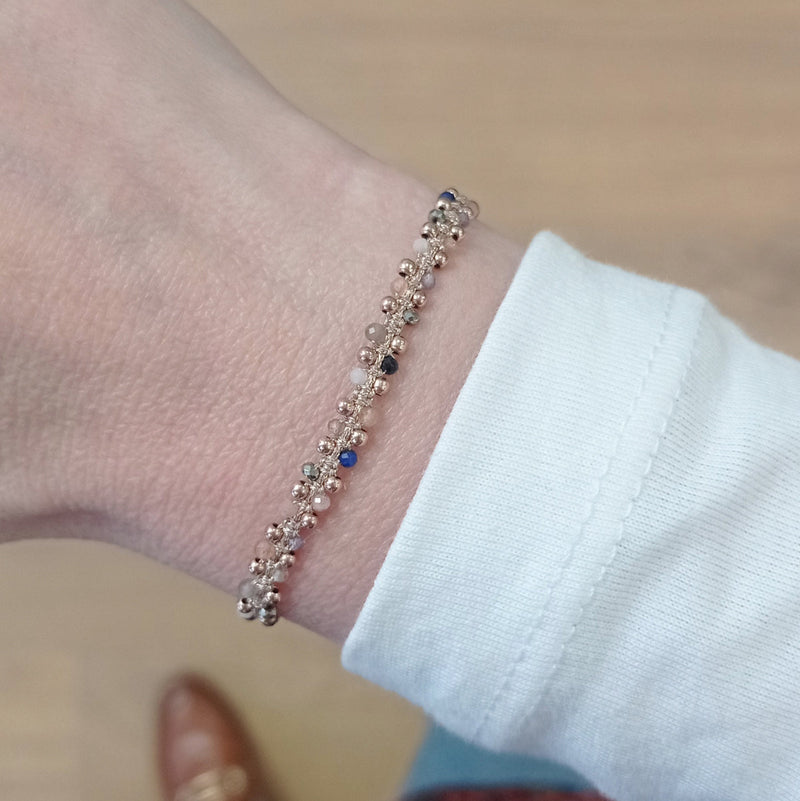 HANDMADE MARA BRACELET FEATURING GEMSTONES AND ROSE GOLD DETAILS