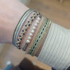 BASIC HANDMADE METALLIC BRACELET IN GOLD, BLACK AND SILVER TONES