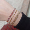 HANDWOVEN MIX BRACELET IN NEUTRAL TONES WITH ROSE GOLD DETAILS