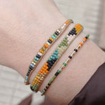 HANDMADE SINGLE TSAVORITE STONE BRACELET IN ORANGE TONES