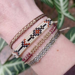 Details:      Women bracelet     Handemade bracelet      Japanese glass beads     Adjustable bracelet     Width 9mm     Can be worn in the water