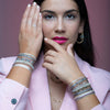 LILAC HANDMADE BRACELET WITH GOLD AND SPINEL STONE