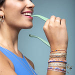 PARIS HANDWOVEN BRACELET FEATURING GEMSTONES DETAILS IN GOLD TONES