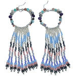 WATERFALL EARRINGS IN LILAC & SILVER TONES