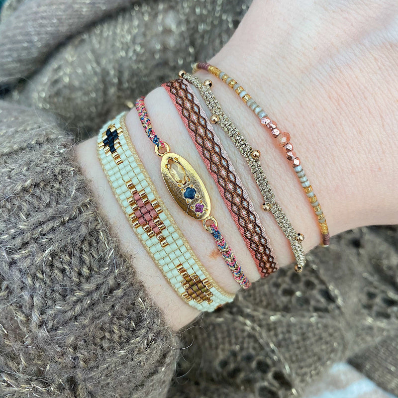 SINGLE HANDWOVEN BRACELET IN NEUTRAL TONES
