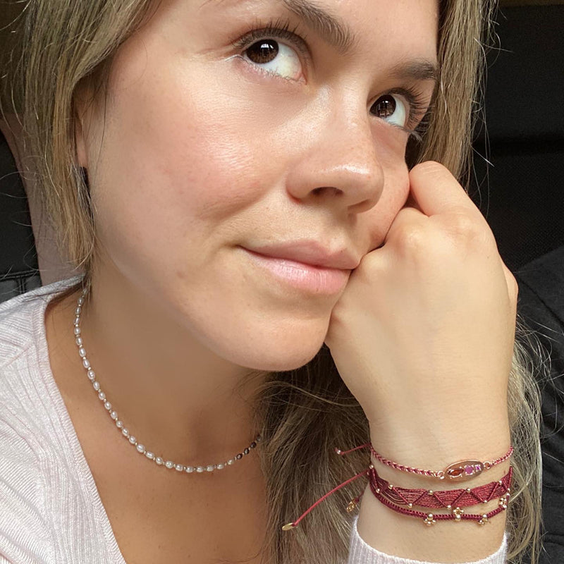 HANAUMA PEARLS AND SILVER BEADS NECKLACE