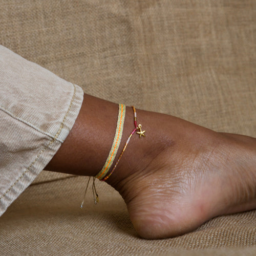 STAR FISH ANKLET BRACELET IN GOLD TONES