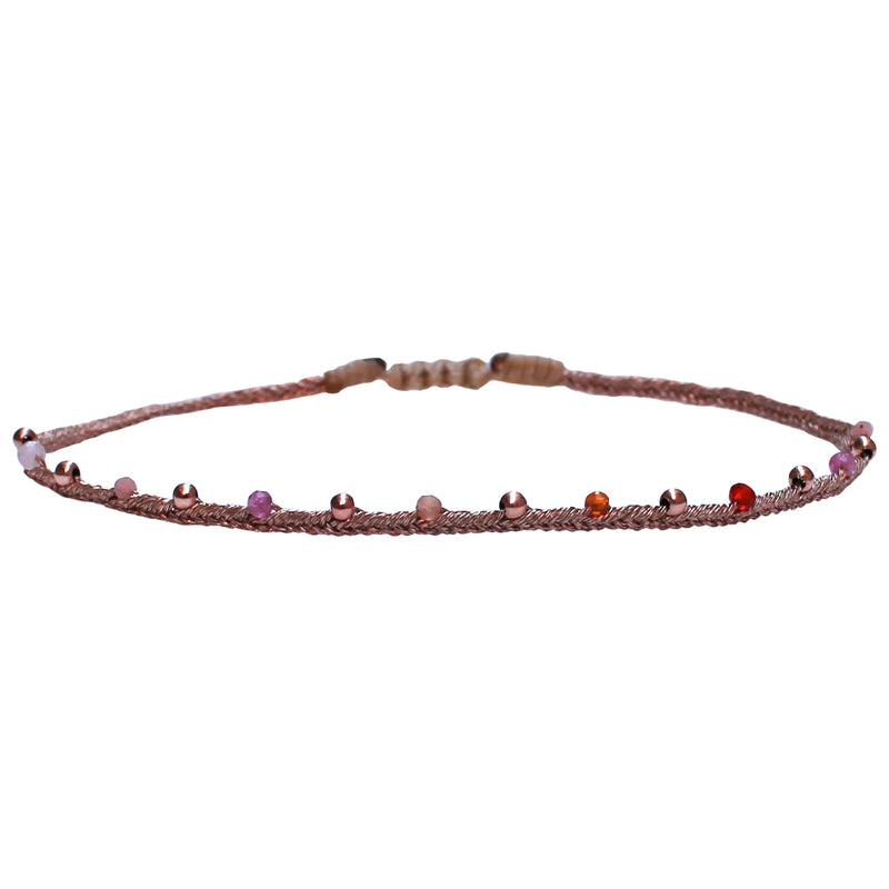 INTERMIXED SEMI-PRECIOUS STONES & ROSE GOLD ANKLET