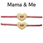 MAMA & ME HANDMADE HEART BRACELET SET IN CREAM TONES