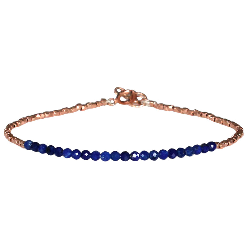 LUXURY GEM BRACELET IN ROSE GOLD & LAPIS LAZULI