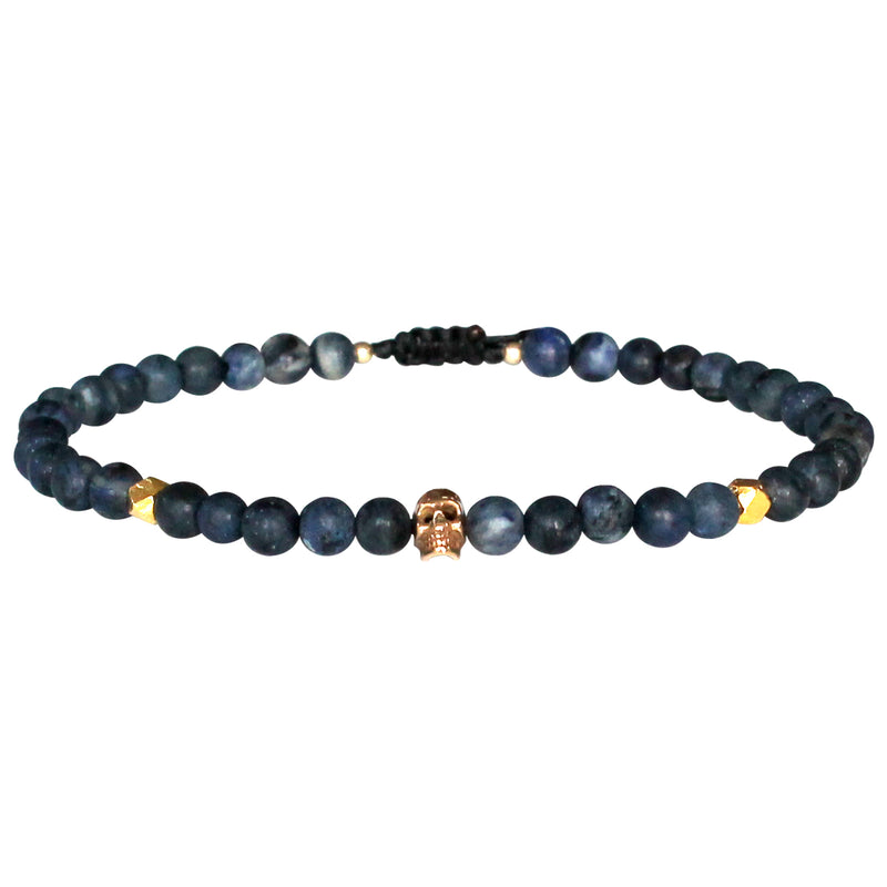 SKULL BRACELET WITH SODALITE STONES FOR HIM