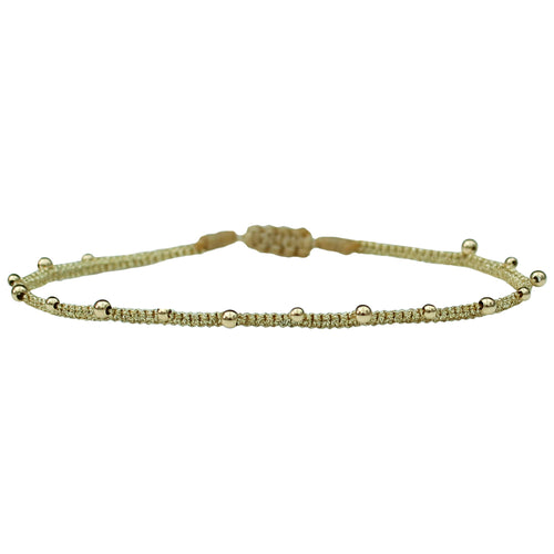 MACRAME ANKLET BRACELET IN GOLD TONES