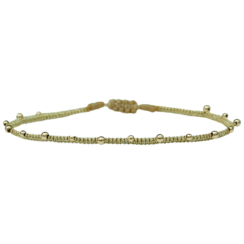 MACRAME ANKLET BRACELET IN GOLD TONES