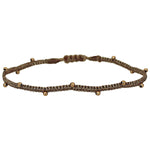HANDWOVEN BEADS BRACELET WITH GOLD METALLIC THREADS