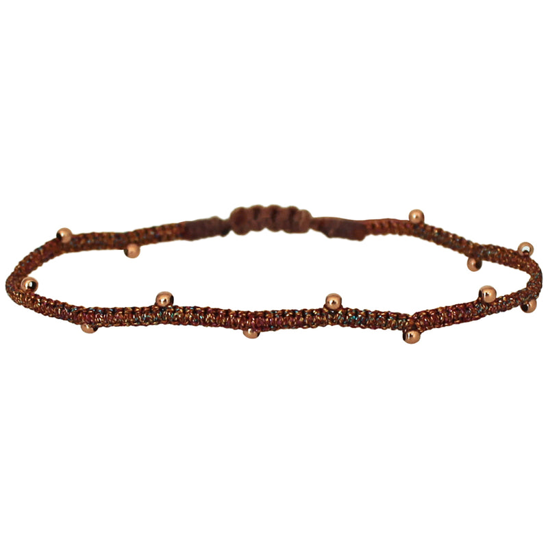 HANDWOVEN BEADS BRACELET IN ROSE GOLD TONES
