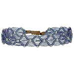 BEAD WEB HANDWOVEN BRACELET IN LILAC TONES & SILVER