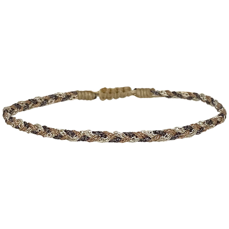 HANDMADE BOHO BRACELET FEATURING A SILVER CHAIN