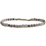 HANDWOVEN COLOR- LUSH BRACELET IN SILVER FEATURING GEMSTONES DETAIL