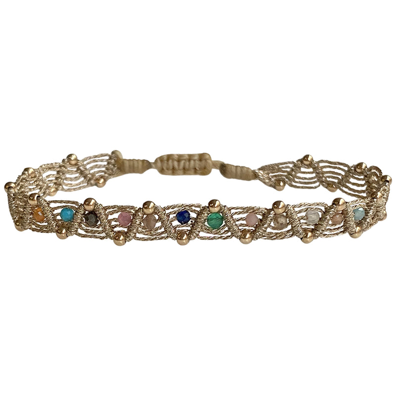 COLORSWEB HANDMADE BRACELET IN GOLD TONES