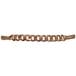 This delicate bracelet has been handwoven in Colombia by our team of master artisans using metallic threads. It features a strap in copper tones with a central chain in 24 rose gold vermeil. This femenine design looks great worn solo or stacked with other pieces.  Details:      24 rose gold vermeil centerpiece     Metallic threads     Adjustable handwoven bracelet     Width 5mm