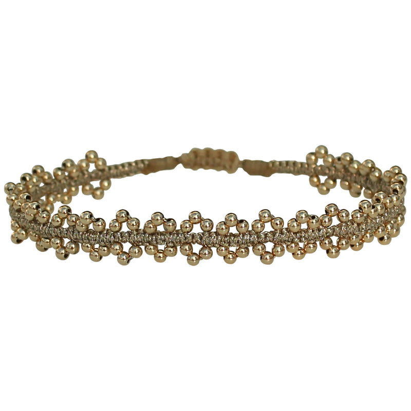 HANDMADE DAHLIA BRACELET IN GOLD