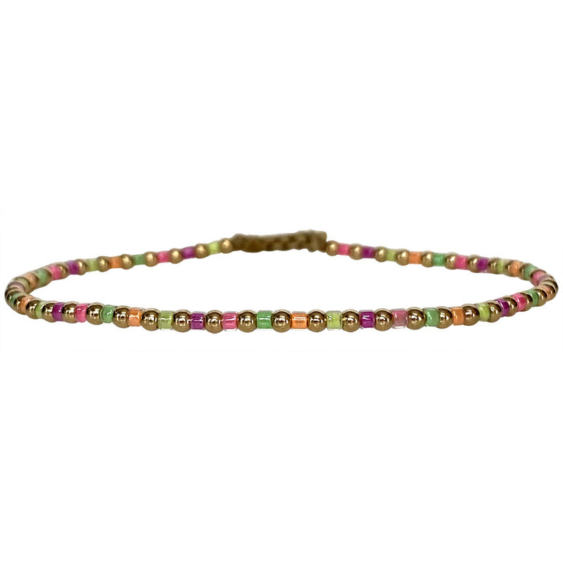 DOTTY HANDMADE BRACELET WITH GOLD AND GLASS BEADS