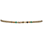 HANDMADE GEM BRACELET IN GREEN TONES WITH GOLD DETAILS